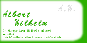 albert wilhelm business card